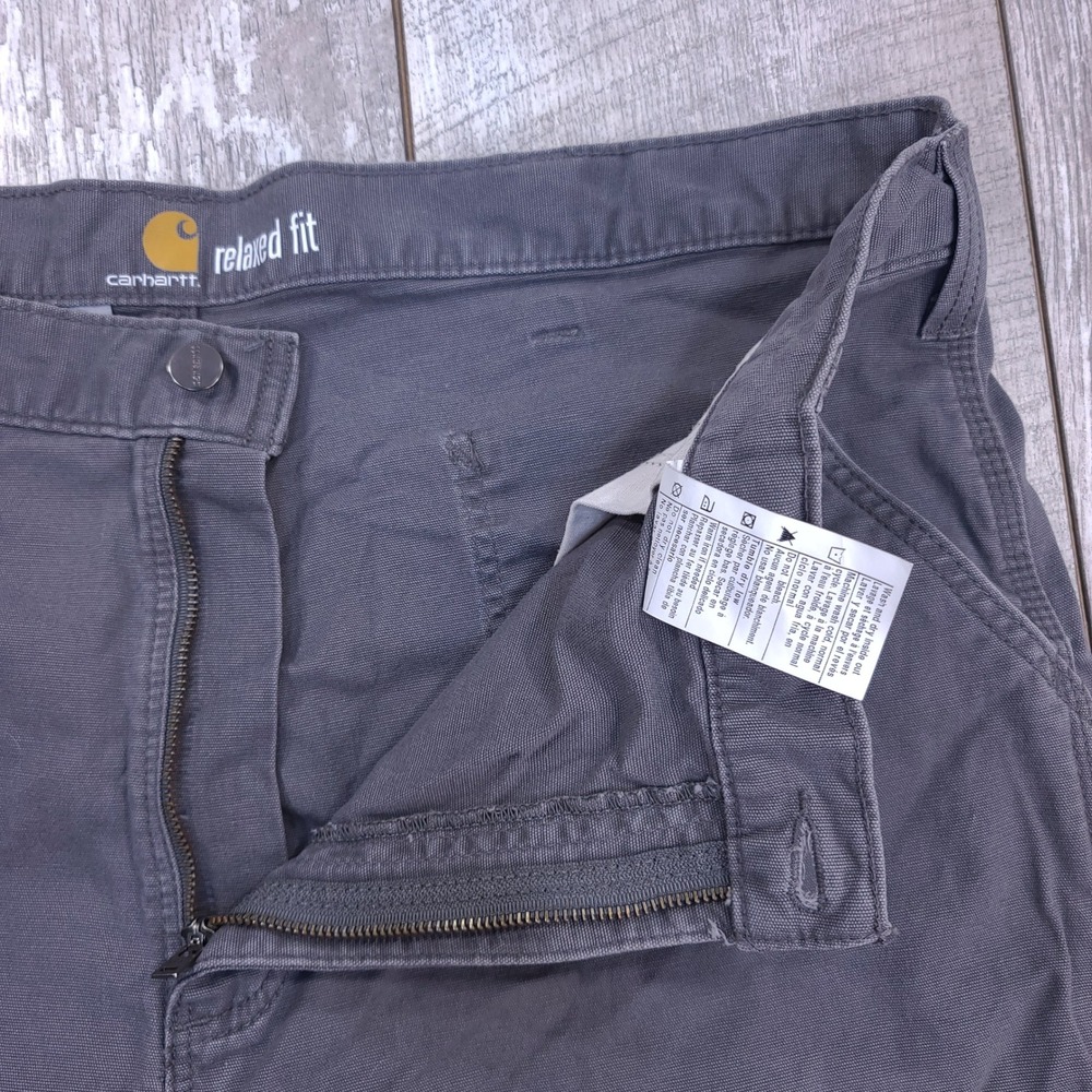 Carhartt Work Shorts Mens 42 Gray Relaxed Fit Canvas Rugged Flex 102514-039 - Picture 6 of 7